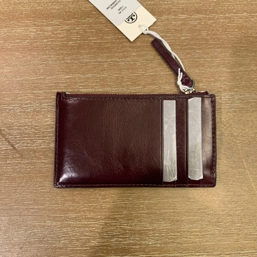 Tory Burch Dark Carmine Card Holder - Picture 2 of 7